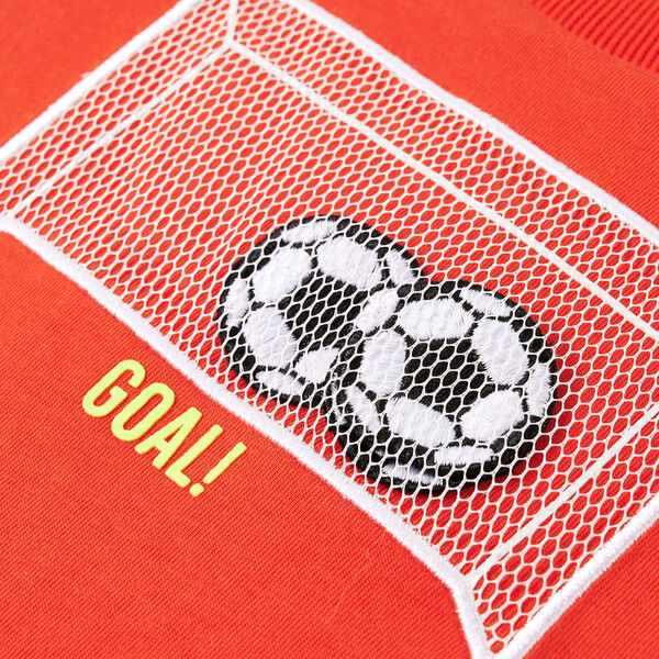 T-shirt med långa ärmar för barn stark orange 128