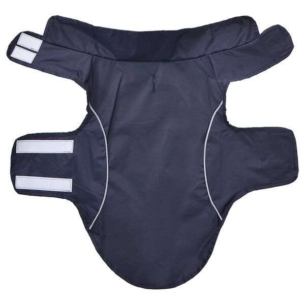 vidaXL Regnrock f&ouml;r hundar med reflekterande remsor polyester marinbl&aring;