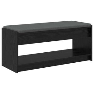 vidaXL Hallb&auml;nk Svart Ek 103 x 38 x 45 cm Konstruerat Tr&auml; och Tyg