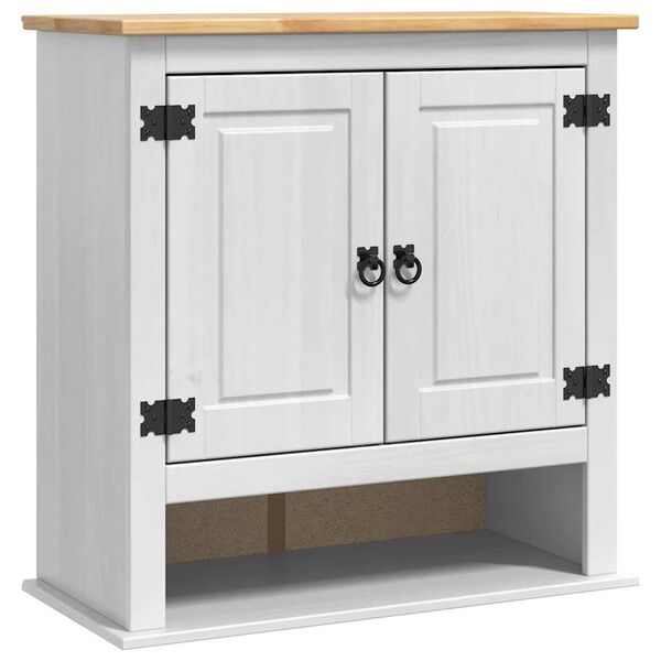 vidaXL H&auml;ngande sk&aring;p med d&ouml;rr Corona Vit 70 x 33 x 71,5 cm Massiv furu