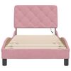 vidaXL Bed Frame with LED without Mattress Pink 90x200 cm Velvet