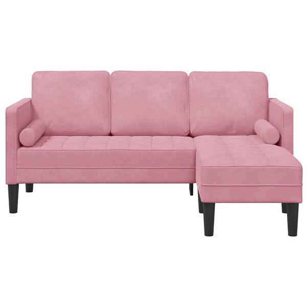 vidaXL Soffset Dammig rosa 173 x 131 x 67 cm Sammet