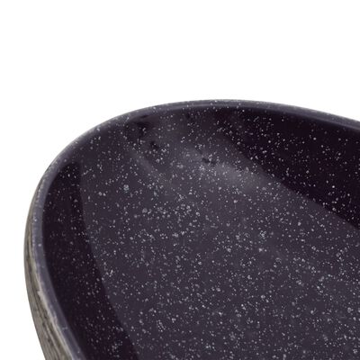 vidaXL Handfat lila och grå oval 59x40x14 cm keramik