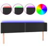 vidaXL S&auml;nggavel LED svart 183x16x78/88 cm konstl&auml;der