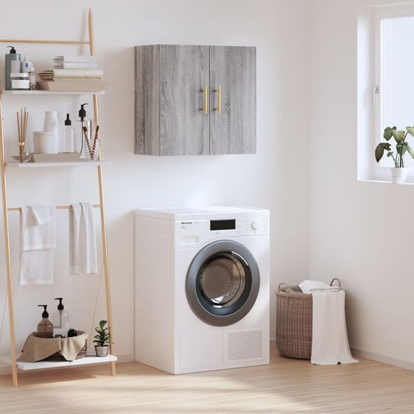 vidaXL V&auml;ggsk&aring;p gr&aring; sonoma 60x31x60 cm konstruerat tr&auml;