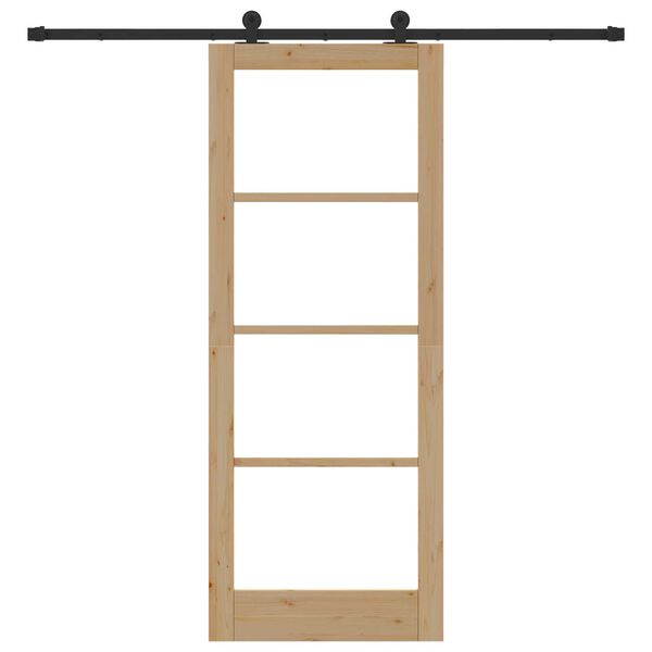 vidaXL Skjutd&ouml;rr ORKDAL Naturf&auml;rg 83 x 211 cm Massivt talltr&auml; och glas