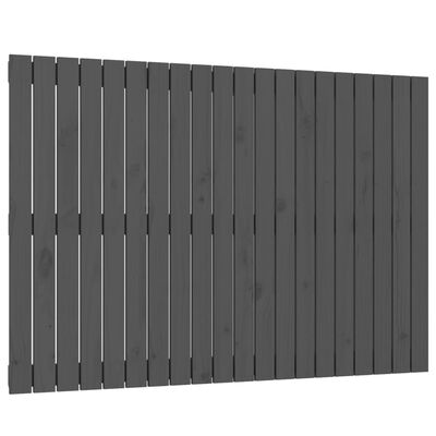 vidaXL Väggmonterad huvudgavel grå 127,5x3x90 cm massiv furu