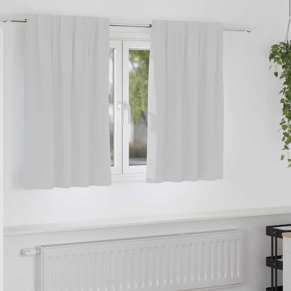 vidaXL M&ouml;rkl&auml;ggningsgardiner med Ringar 2 pcs Ljusgr&aring; 140 x 140 cm