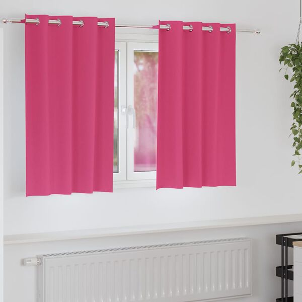 vidaXL M&ouml;rkl&auml;ggningsgardiner med Ringar 2 pcs Klart Pink 140 x 140 cm