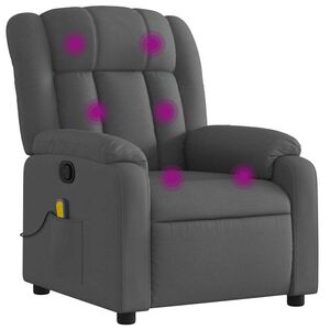 vidaXL Massagef&aring;t&ouml;lj m&ouml;rkgr&aring; tyg