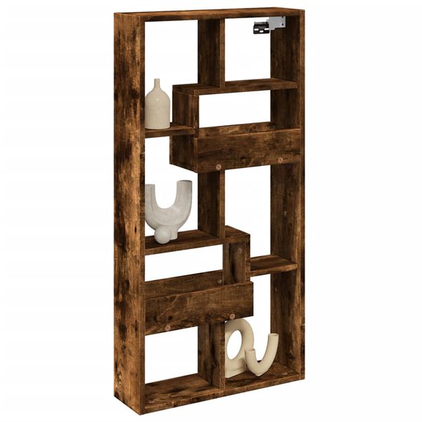 vidaXL V&auml;ggsk&aring;p r&ouml;kf&auml;rgad ek 50x15x100 cm konstruerat tr&auml;