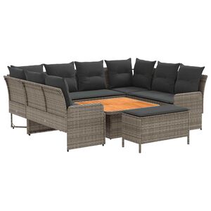 vidaXL M&ouml;belset 7 st Gr&aring; och m&ouml;rkgr&aring; PE Rattan