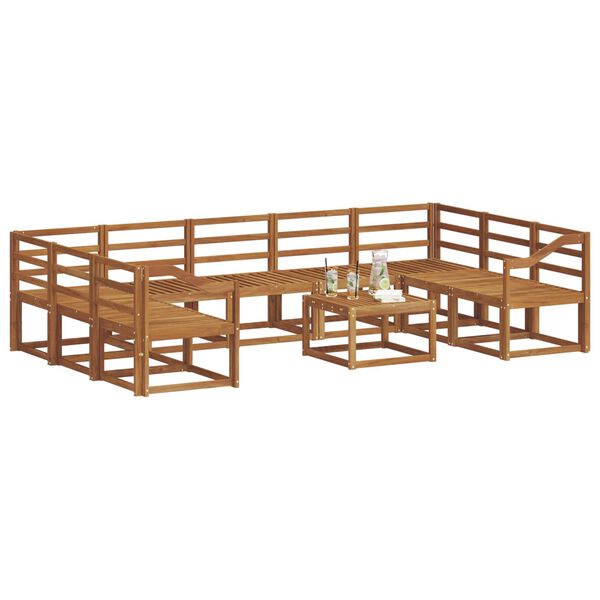 vidaXL Utomhussoffset 10 pcs Naturf&auml;rg Massivt Akaciatr&auml;