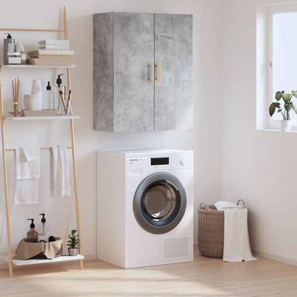 vidaXL V&auml;ggsk&aring;p betonggr&aring; 69,5x34x90 cm