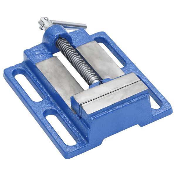 vidaXL Maskinskruvstycke bl&aring; 76 mm gjutj&auml;rn