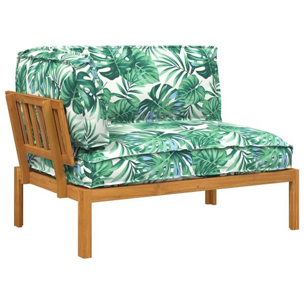 vidaXL Soffset L&ouml;v Bladm&ouml;nster 133 x 92 x 69 cm Massivt Akaciatr&auml;