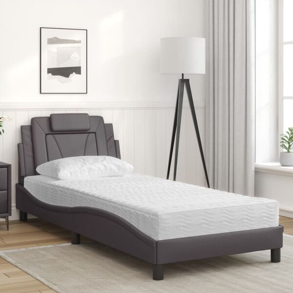 vidaXL Bed "Viana" with Mattress Grey 80x200 cm Faux Leather