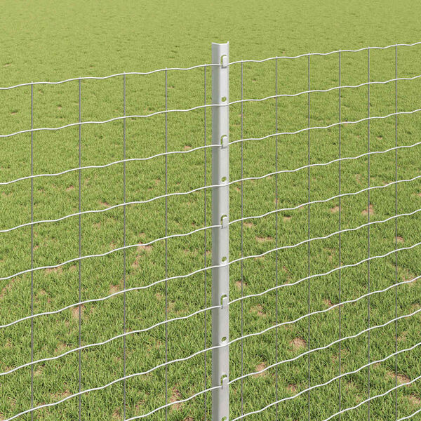 vidaXL Staketstolpar 88 pcs Silver 180 cm Stål