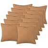 vidaXL Kudd&ouml;verdrag 12 st HOUTEN Beige 50 x 50 cm Boucl&eacute;