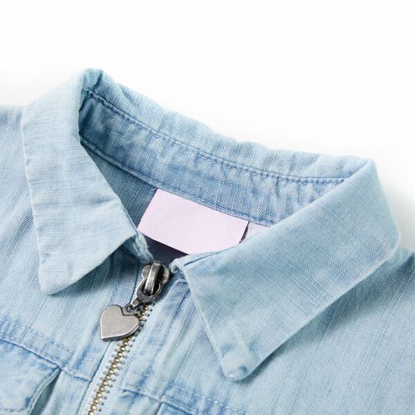 Barnbody med korta &auml;rmar mjuk bl&aring; 128