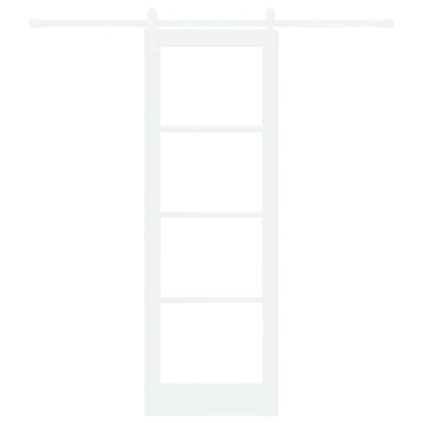 vidaXL Skjutd&ouml;rr ORKDAL Vit 73,5 x 211 cm Massivt talltr&auml; och glas