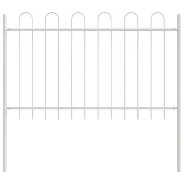 vidaXL Tr&auml;dg&aring;rdsst&auml;ngsel 5 pcs Vit 8,5 x 1 m Pulverlackerad st&aring;l