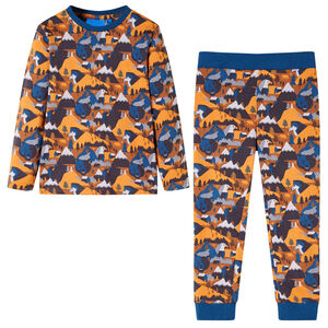 Pyjamas med l&aring;nga &auml;rmar f&ouml;r barn konjaksbrun 92