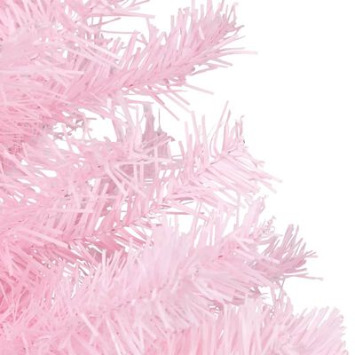 vidaXL Belyst plastgran med fot rosa 120 cm PVC