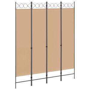 vidaXL 4-panelig rumsavskiljare Beige 160 x 200 cm Tyg