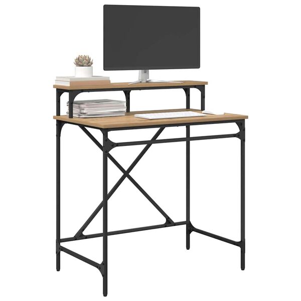 vidaXL Skrivbord Artisan Ek 80 x 50 x 90 cm Konstruerat tr&auml;