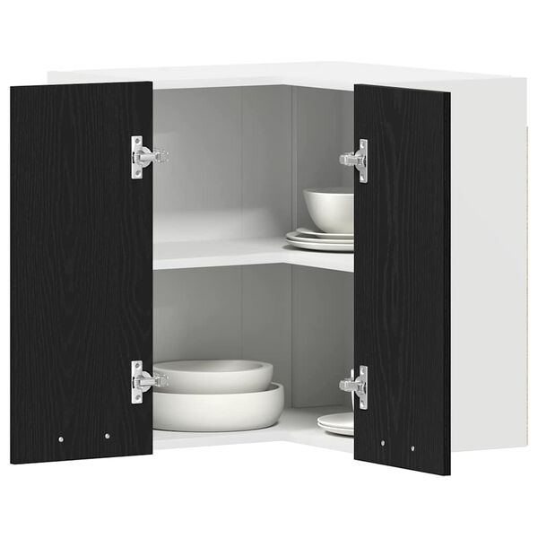 vidaXL H&auml;ngande sk&aring;p Lyon Svart Ek 57 x 57 x 60 cm Konstruerat tr&auml;