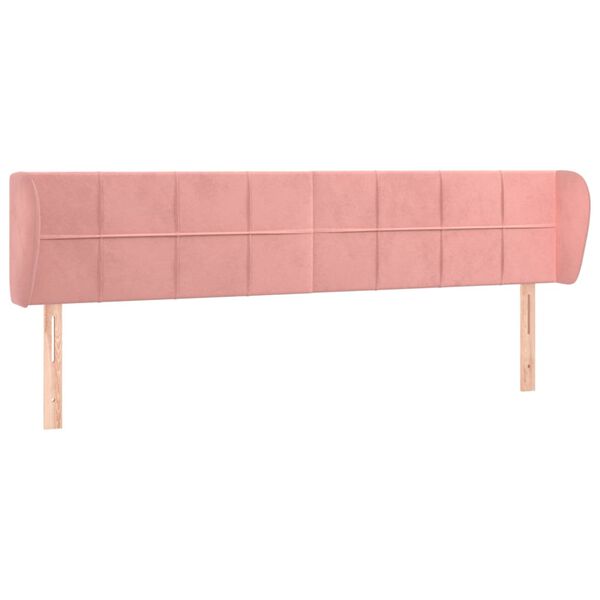 vidaXL S&auml;nggavel med kanter rosa 203x23x78/88 cm sammet