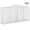 vidaXL Gabioner b&aring;gformade 10 st 300x50x140/160 cm galvaniserat j&auml;rn