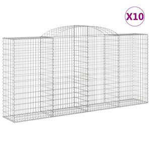vidaXL Gabioner b&aring;gformade 10 st 300x50x140/160 cm galvaniserat j&auml;rn