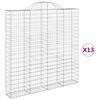 vidaXL Gabioner b&aring;gformade 13 st 200x30x200/220 cm galvaniserat j&auml;rn