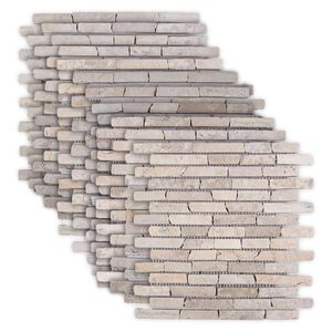 vidaXL Mosaikplattor Gr&auml;ddvit 30 x 30 cm Marmor