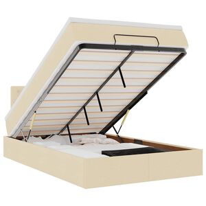 vidaXL Ottoman s&auml;ngram med madrass gr&auml;ddvit 120x190 cm tyg