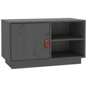 vidaXL Tv-b&auml;nk gr&aring; 70x34x40 cm massiv furu