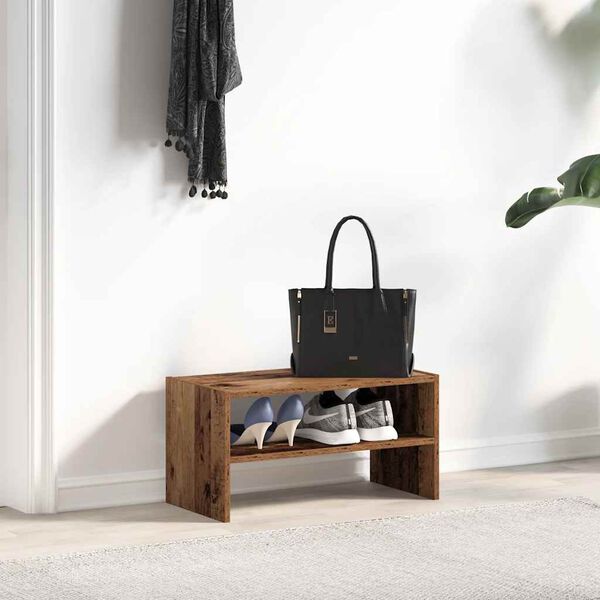 vidaXL Skohylla stapelbar &aring;ldrat tr&auml; 60x30x30,5 cm