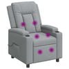 vidaXL Reclinerf&aring;t&ouml;lj med massage Ljusgr&aring; 75 x 95 x 100 cm Tyg
