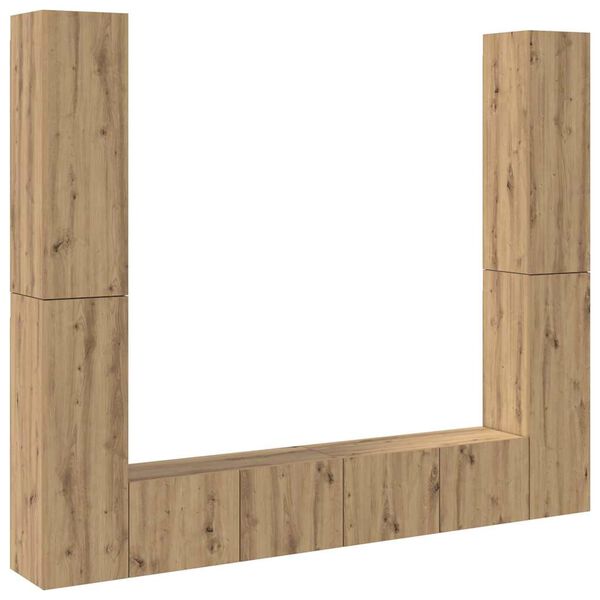 vidaXL V&auml;ggmonterade TV-sk&aring;p 6 st ek konstruerat tr&auml;