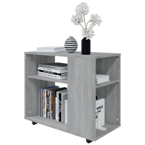 vidaXL Sidobord grå sonoma 70x35x55 cm konstruerat trä