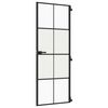 vidaXL Innerd&ouml;rr svart 76x201,5 cm h&auml;rdat glas och aluminium slim