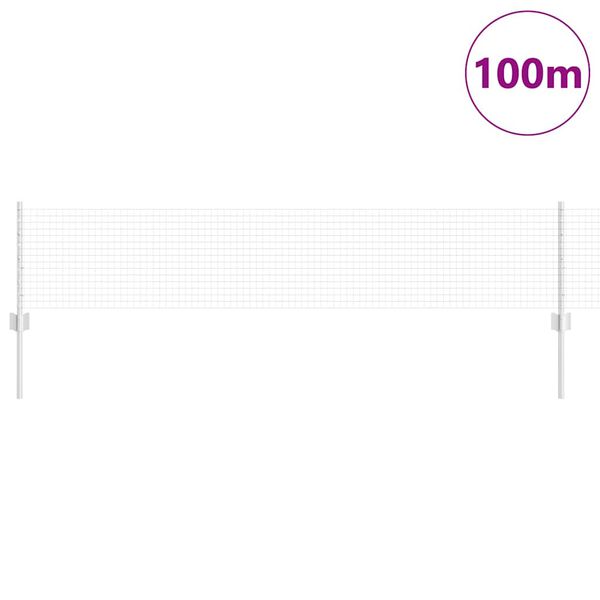 vidaXL St&auml;ngsel med stolpe Silver 0,4 x 100 m St&aring;l