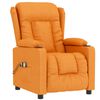 vidaXL Elektrisk massagefåtölj med uppresningshjälp mörkgul tyg
