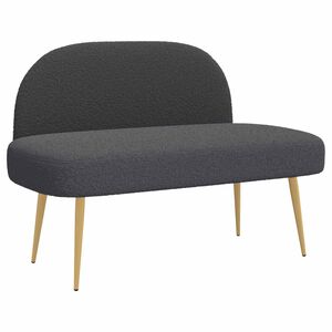 vidaXL Kl&auml;dd b&auml;nk med ryggst&ouml;d M&ouml;rkgr&aring; 110 x 60 x 76 cm Boucl&eacute;