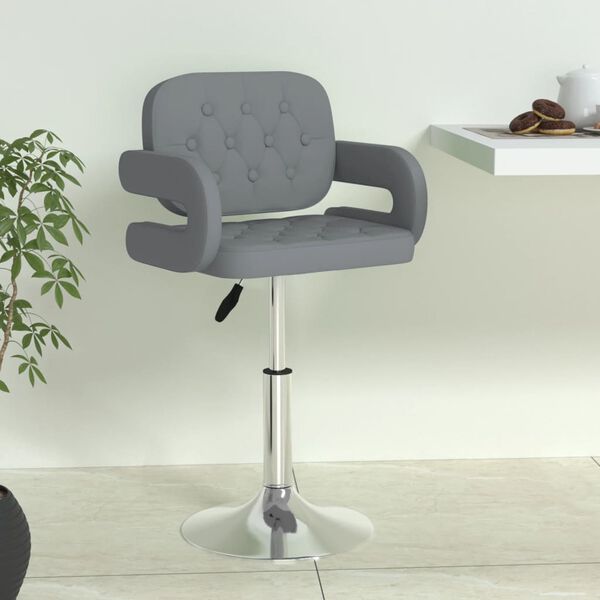 vidaXL Barstol gr&aring; konstl&auml;der