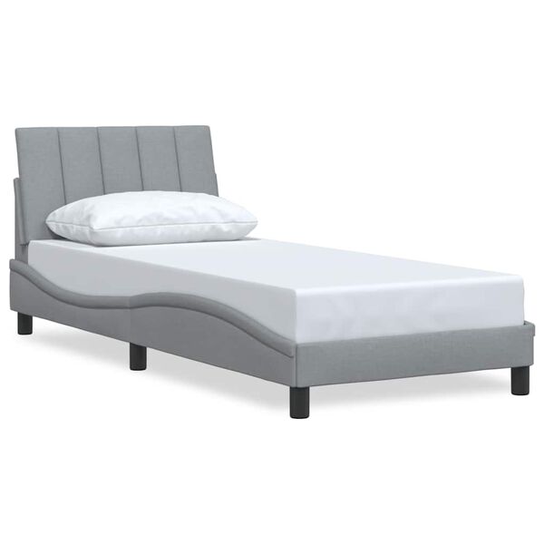 vidaXL Bed Frame without Mattress "Hanko" Light Grey 90x200 cm Fabric