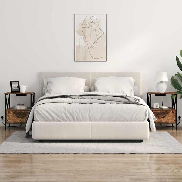 vidaXL Nattduksbord R&ouml;kt ek 41,5 x 40,5 x 55 cm Konstruerat tr&auml;