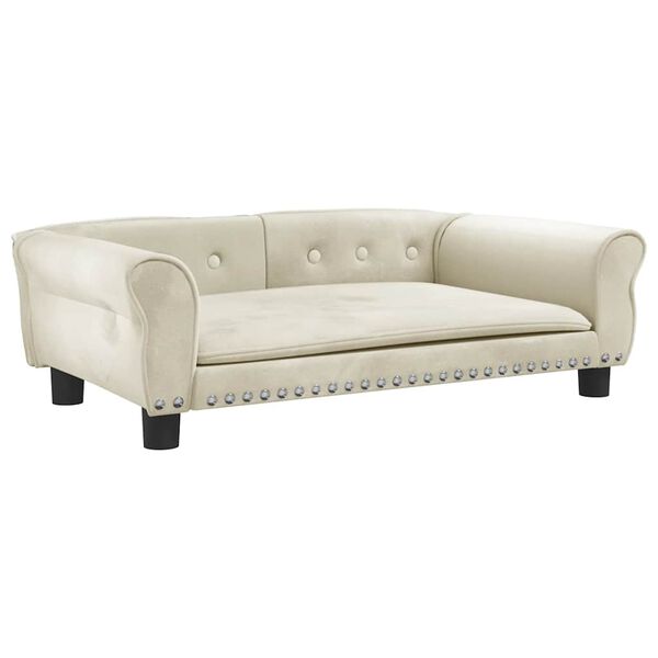 vidaXL Hundb&auml;dd gr&auml;ddvit 95x55x30 cm sammet